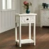 55 Downing Street Modern Wood Accent Side End Table 19" x 13 3/4" with Drawer and Shelf White Living Room Bedroom Bedside Entryway -Side Tables Sales unnamed file 4080