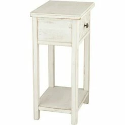 55 Downing Street Modern Wood Accent Side End Table 19" x 13 3/4" with Drawer and Shelf White Living Room Bedroom Bedside Entryway -Side Tables Sales unnamed file 4085
