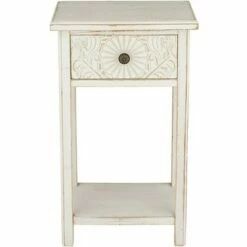 55 Downing Street Modern Wood Accent Side End Table 19" x 13 3/4" with Drawer and Shelf White Living Room Bedroom Bedside Entryway -Side Tables Sales unnamed file 4086
