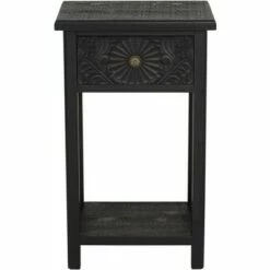 55 Downing Street Francis 13 3/4" Wide Black Side Table with Drawer -Side Tables Sales unnamed file 4099