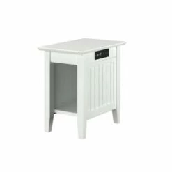Atlantic Furniture Nantucket Chair Side Table with Charger Gray -Side Tables Sales unnamed file 4104