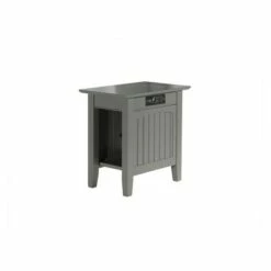 Atlantic Furniture Nantucket Chair Side Table with Charger Gray -Side Tables Sales unnamed file 4106