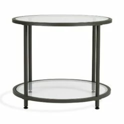 Studio Designs Home 26" Camber Modern Glass Round End Table - Studio Designs Gold