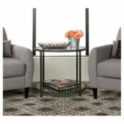 Studio Designs Home 26" Camber Modern Glass Round End Table - Studio Designs Gold -Side Tables Sales unnamed file 4114