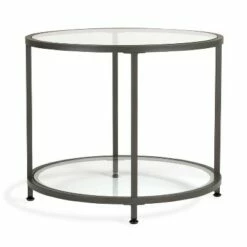 Studio Designs Home 26" Camber Modern Glass Round End Table - Studio Designs Gold -Side Tables Sales unnamed file 4115