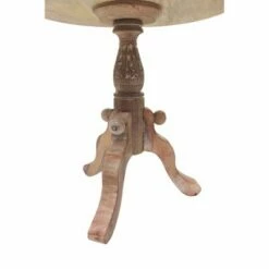 Intricately Carved Round Top Mango Wood Side End Table with Pedestal Base Brown/White - The Urban Port 8 Intricately Carved Round Top Mango Wood Side End Table with Pedestal Base Brown/White - The Urban Port -Side Tables Sales unnamed file 4166