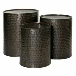 Metal Cylinder Accent Tables (Set of 3) Brown - Olivia & May -Side Tables Sales unnamed file 4178