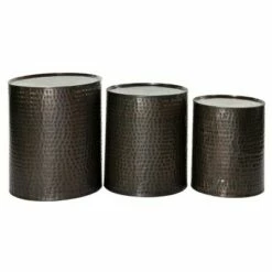 Metal Cylinder Accent Tables (Set of 3) Brown - Olivia & May -Side Tables Sales unnamed file 4181