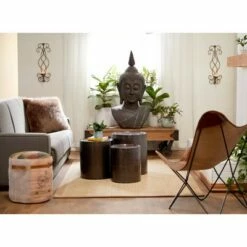 Metal Cylinder Accent Tables (Set of 3) Brown - Olivia & May -Side Tables Sales unnamed file 4183