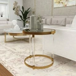 Olivia & May Contemporary Acrylic Accent Table Gold - Olivia & May -Side Tables Sales unnamed file 4216