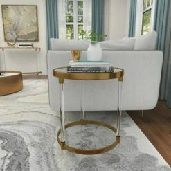 Olivia & May Contemporary Acrylic Accent Table Gold - Olivia & May -Side Tables Sales unnamed file 4217