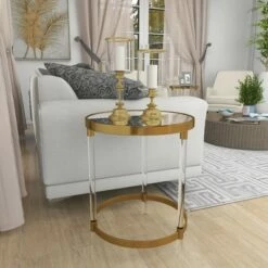 Olivia & May Contemporary Acrylic Accent Table Gold - Olivia & May -Side Tables Sales unnamed file 4219