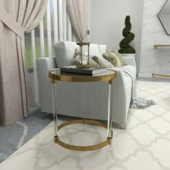 Olivia & May Contemporary Acrylic Accent Table Gold - Olivia & May -Side Tables Sales unnamed file 4220