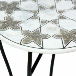 Mcneal Handcrafted Boho Marble Mosaic End Table White/Black - Christopher Knight Home -Side Tables Sales unnamed file 4245