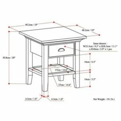 19" Mansfield Solid Wood End Table - Wyndenhall Distressed Gray -Side Tables Sales unnamed file 4250