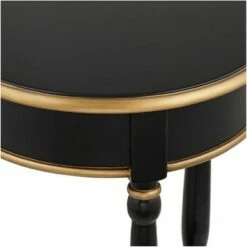 55 Downing Street Modern Luxe Wood Round Accent Side End Table 18 1/4" Wide with Shelf Black Gold for Living Room Home House -Side Tables Sales unnamed file 4324