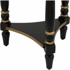 55 Downing Street Modern Luxe Wood Round Accent Side End Table 18 1/4" Wide with Shelf Black Gold for Living Room Home House -Side Tables Sales unnamed file 4326