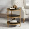 55 Downing Street Modern Luxe Wood Round Accent Side End Table 18 3/4" Wide Black Gold 3-Tier for Spaces Living Room Home House -Side Tables Sales unnamed file 4340