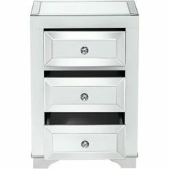 Studio 55D Modern Wood Accent Side End Table 17" x 13 1/2" with Drawer White Mirrored Tabletop Living Room Bedroom Entryway House -Side Tables Sales unnamed file 4351