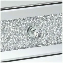 Studio 55D Modern Mirrored Rectangular Accent Side End Table 20" x 14" with 3-Drawer Silver Glass Crystal Living Room Home House 10 Studio 55D Modern Mirrored Rectangular Accent Side End Table 20" x 14" with 3-Drawer Silver Glass Crystal Living Room Home House -Side Tables Sales unnamed file 4355