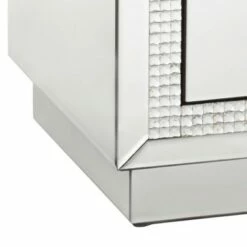 Studio 55D Modern Beaded Mirrored Rectangular Accent Side End Table 19" x 13 3/4" with Drawer Silver Living Room Bedroom Bedside -Side Tables Sales unnamed file 4361