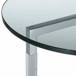Studio 55D Modern Acrylic Chrome Round Accent Side End Table 22" Wide Clear Silver Tempered Glass Top for Living Room Home House -Side Tables Sales unnamed file 4368