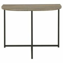 Wood and Metal Chair Side End Table Brown/Black - Benzara