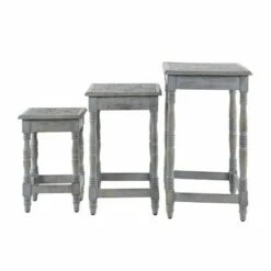 Olivia & May Set of 3 Carved Accent Tables with Distressed Finish Gray - Olivia & May 9 Olivia & May Set of 3 Carved Accent Tables with Distressed Finish Gray - Olivia & May -Side Tables Sales unnamed file 437