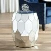 Studio 55D Modern Glam Mirrored Round Accent Side End Table 18" Wide Silver Geometric for Living Room Bedroom Entryway House Home -Side Tables Sales unnamed file 4390