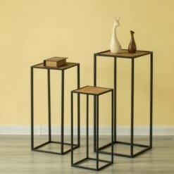 Vintiquewise Modern Nesting Display Tables Square Accent Side End Table, Set of 3 -Side Tables Sales unnamed file 4404