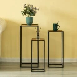 Vintiquewise Modern Nesting Display Tables Square Accent Side End Table, Set of 3 -Side Tables Sales unnamed file 4406