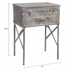 Foreside Home & Garden Distressed Metal Suitcase Side/End Table - Foreside Home and Garden 9 Foreside Home & Garden Distressed Metal Suitcase Side/End Table - Foreside Home and Garden -Side Tables Sales unnamed file 4414