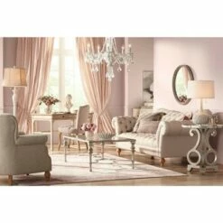 Crestview Collection Traditional Wood Round Accent Side End Table 26" Wide Silver Scalloped Tabletop for Living Room Home House -Side Tables Sales unnamed file 4419