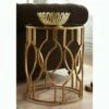 55 Downing Street Luxury Gold Leaf Metal Round Accent Side End Table 20" Wide Mirrored Tabletop Living Room Bedroom Entryway House -Side Tables Sales unnamed file 4425