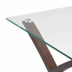 Elm Lane Modern Espresso Wood Accent Side End Table 23 3/4" Wide with Shelf Brown Clear Glass Tabletop for Living Room Bedroom House -Side Tables Sales unnamed file 4435