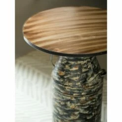 Vintiquewise Antique Rustic Round Milk Can Side Table Farmhouse Milk Jug End Table -Side Tables Sales unnamed file 4442