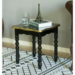 Fabulaxe Square Wooden Side Table, Living Room Accent End Table