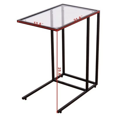 Costway 2PCS Coffee Tray Side Sofa End Table Ottoman Couch Stand TV Lap W/Glass Top 3 Costway 2PCS Coffee Tray Side Sofa End Table Ottoman Couch Stand TV Lap W/Glass Top