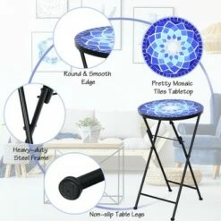 Costway Folding Mosaic Side Table Accent Table Bistro End Table -Side Tables Sales unnamed file 4500
