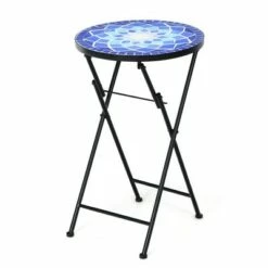 Costway Folding Mosaic Side Table Accent Table Bistro End Table -Side Tables Sales unnamed file 4505
