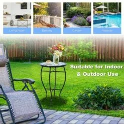 Costway Mosaic Side Table Accent Table Round Balcony Bistro End Table OrangeBlueNavy 18 Costway Mosaic Side Table Accent Table Round Balcony Bistro End Table OrangeBlueNavy -Side Tables Sales unnamed file 4518