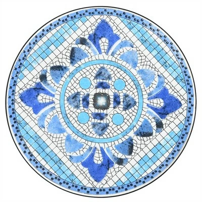 Costway Mosaic Side Table Accent Table Round Balcony Bistro End Table OrangeBlueNavy 10 Costway Mosaic Side Table Accent Table Round Balcony Bistro End Table OrangeBlueNavy - Image 8