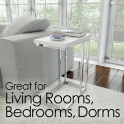 Sofa Side Table - C Shaped End Table - Modern Contemporary Style Laptop Tray or Compact Nightstand - Space Saving Furniture by Hastings Home (White) 13 Sofa Side Table - C Shaped End Table - Modern Contemporary Style Laptop Tray or Compact Nightstand - Space Saving Furniture by Hastings Home (White) -Side Tables Sales unnamed file 4545