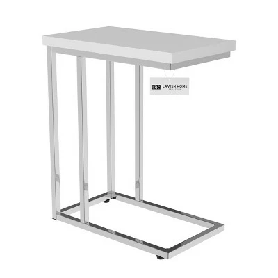Sofa Side Table - C Shaped End Table - Modern Contemporary Style Laptop Tray or Compact Nightstand - Space Saving Furniture by Hastings Home (White) 8 Sofa Side Table - C Shaped End Table - Modern Contemporary Style Laptop Tray or Compact Nightstand - Space Saving Furniture by Hastings Home (White) - Image 6