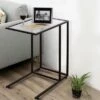 Costway Coffee Tray Side Sofa End Table Ottoman Couch Stand TV Lap Snack W/Glass Top New -Side Tables Sales unnamed file 4548
