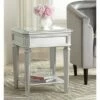 55 Downing Street Traditional Wood Square Accent Side End Table 20" Wide with Shelf Silver Mirrored Tabletop for Living Room House -Side Tables Sales unnamed file 4556
