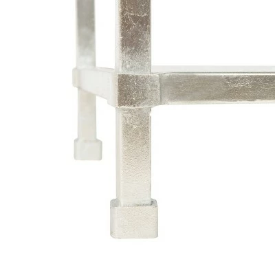 Hanzel Glass Side Table Silver Leaf - Safavieh 9 Hanzel Glass Side Table Silver Leaf - Safavieh - Image 7