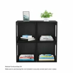 Hastings Home Stackable Modular Cube End Table With Open Sides - 15.75" x 15.75", Black -Side Tables Sales unnamed file 4575