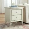 55 Downing Street Modern Wood Rectangular Accent Side End Table 24" x 17 1/2" with Drawer Champagne Silver for Living Room House