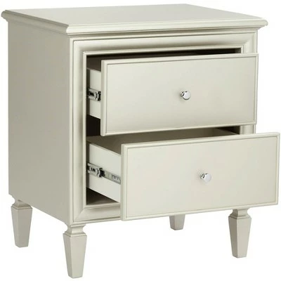 55 Downing Street Modern Wood Rectangular Accent Side End Table 24" x 17 1/2" with Drawer Champagne Silver for Living Room House 7 55 Downing Street Modern Wood Rectangular Accent Side End Table 24" x 17 1/2" with Drawer Champagne Silver for Living Room House - Image 5